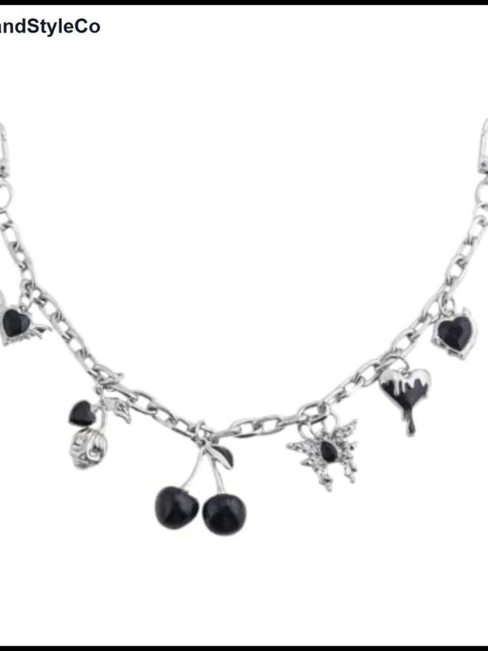 Gothic Cherry Bag Chain Charm Zinc Alloy Purse Charm with Lobster Clasp